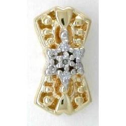 B3234 14K BOW LIKE SLIDE WITH DIAMOND CLUSTER 